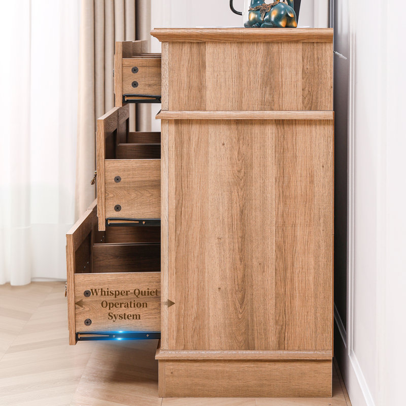 54.9'' W Farmhouse 7 - Drawers Double Dresser, Natural