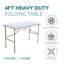 Dreanda Rectangular Metal Folding Outdoor Camping Table , 122cm cm W 61cm cm D