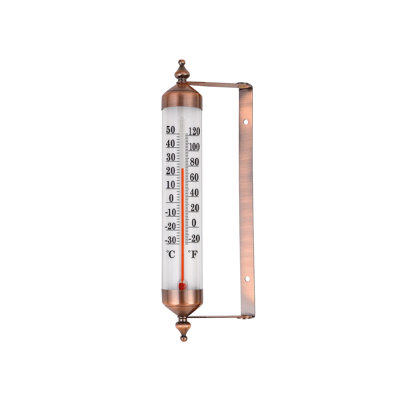 metal Thermometers Outdoor Thermometers Waterproof For House Adjustable Angle Outside Temperature Gauge Battery Free Wall/Window Mount Decorative For Patio Garden Home