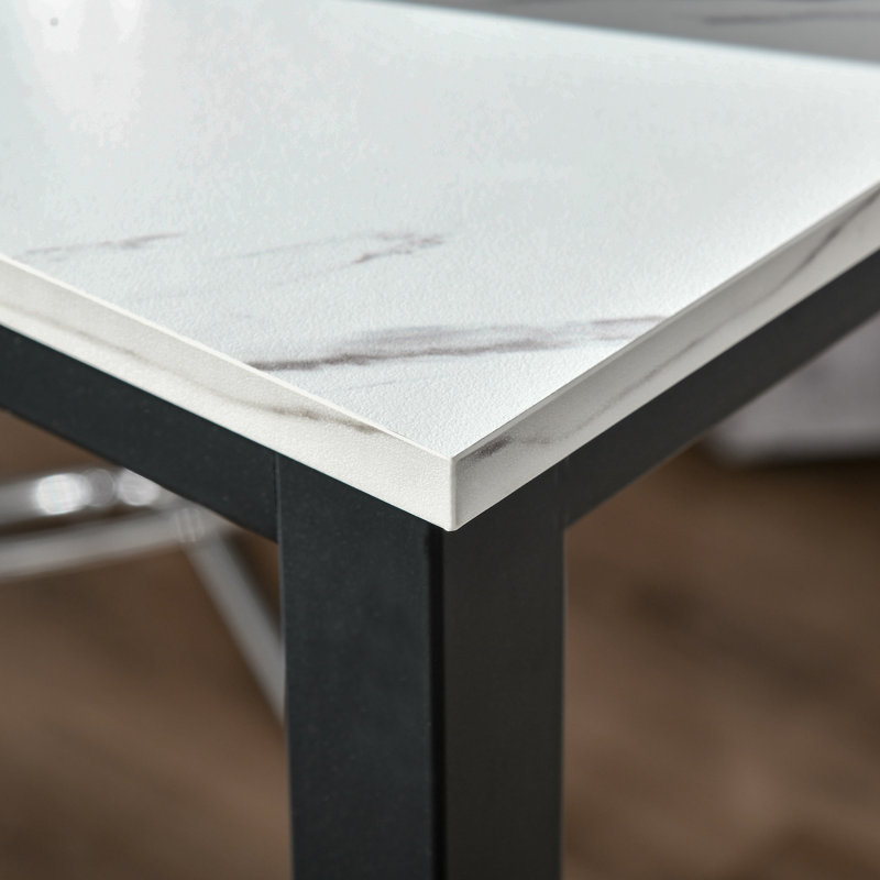 Fiedling 120cm Steel Trestle Dining Table, White