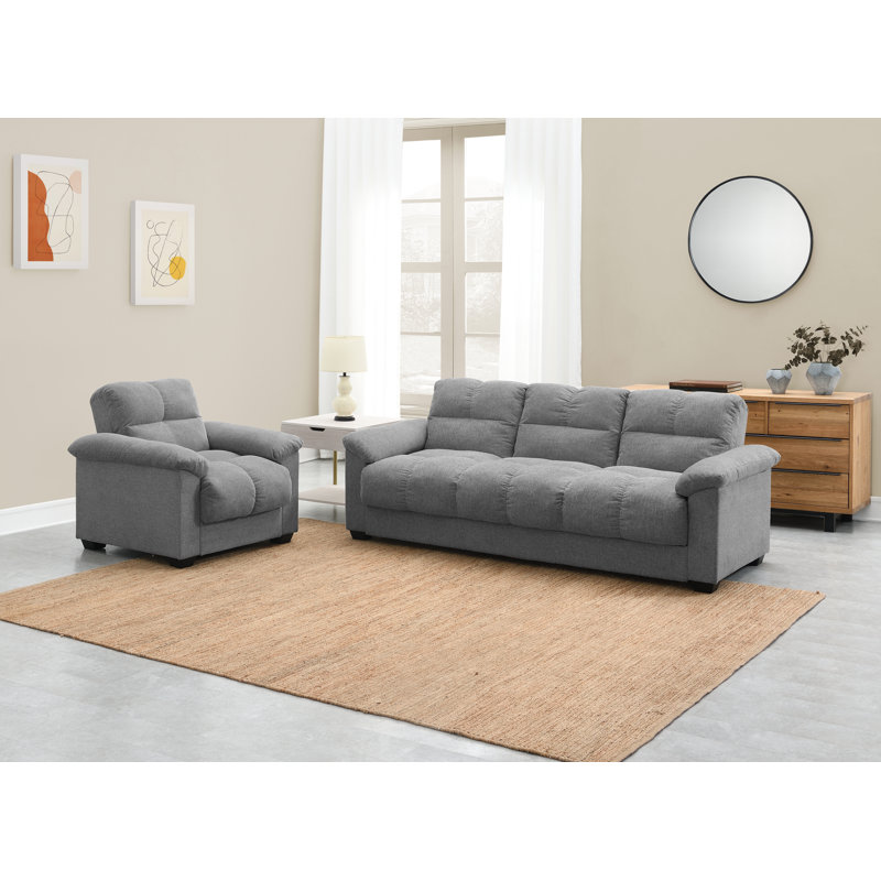 Royka 2 - Piece Living Room Set, Peppered Grey