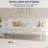 Twin Daybed with Trundle, Sturdy Metal Day Bed with Steel Slat Support, Trundle Bed Twin with Arched Headboard, 6 Casters for Easy Mobility, SofaBed for Living Room, Bedroom and Guest Room-758616612