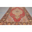 Tapis unique en laine noué à la main de style années 1960 de 7 pi 1 po x 11 pi 2 po rouge / jaune / noir / gris