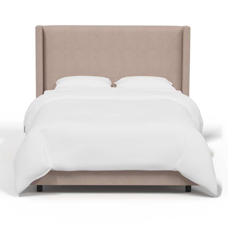 Temescal Upholstered Wingback Bed, Full, Classic Lilac Linen