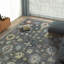 Tapis floral gris noué à la main Torina-1883452347