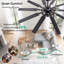 60" Industrial Ceiling Fan with Light Kit and Remote, 10-Blade Black/Walnut Fan, 4-Light E12 Socket, 6-Speed Reversible DC Motor