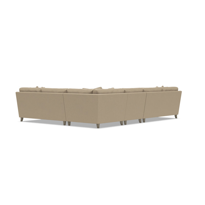 Bernhardt Mila 4-Piece Fabric Sectional, Tan Polyester, 33.5" H x 137" W x 107" D, Right Hand Facing