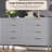 Modern Fluted 8 Drawer Dresser - 54'' Wide Wooden Chest with Deep Storage - Large Double Dresser TV Stand & Organizer for Bedroom, Living Room, Hallway, Kids Room - Matt Gray-411834585