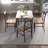 Dining Table Set With Chairs, Wood Kitchen Table, Rustic Brown-379011358-379011354
