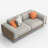 64.56 Inch Mid Century Modern Loveseat 2 Seater Wood Frame Sofa with Washable Covers and 3 Throw Pillows Small Space Apartment Couch Grey-252604656