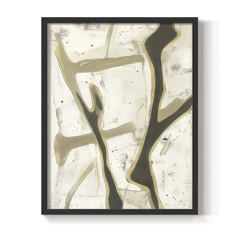 Abstrait, reproduction encadrée, prêt à accrocher, Noir, H 10 po x l 8 po