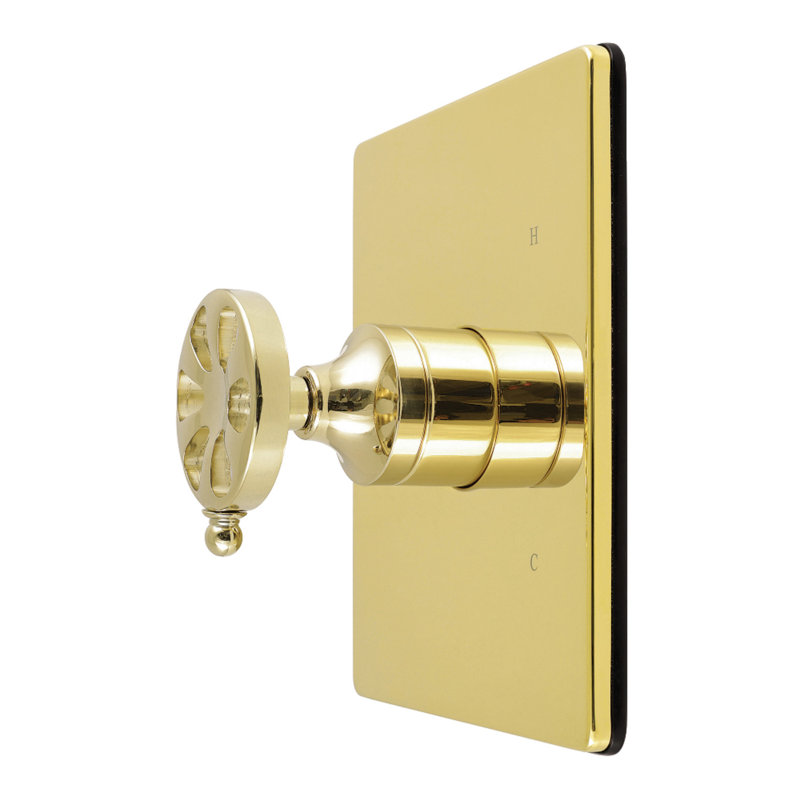 Kingston Brass Belknap Single-Handle Pressure Balanced Shower Valve and Trim Set - Valve Included, Polished Brass