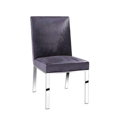 Ruby-Marie Velvet Upholstered Side Chair in Charcoal