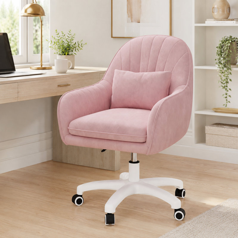 Velvet Office Chair, Pink