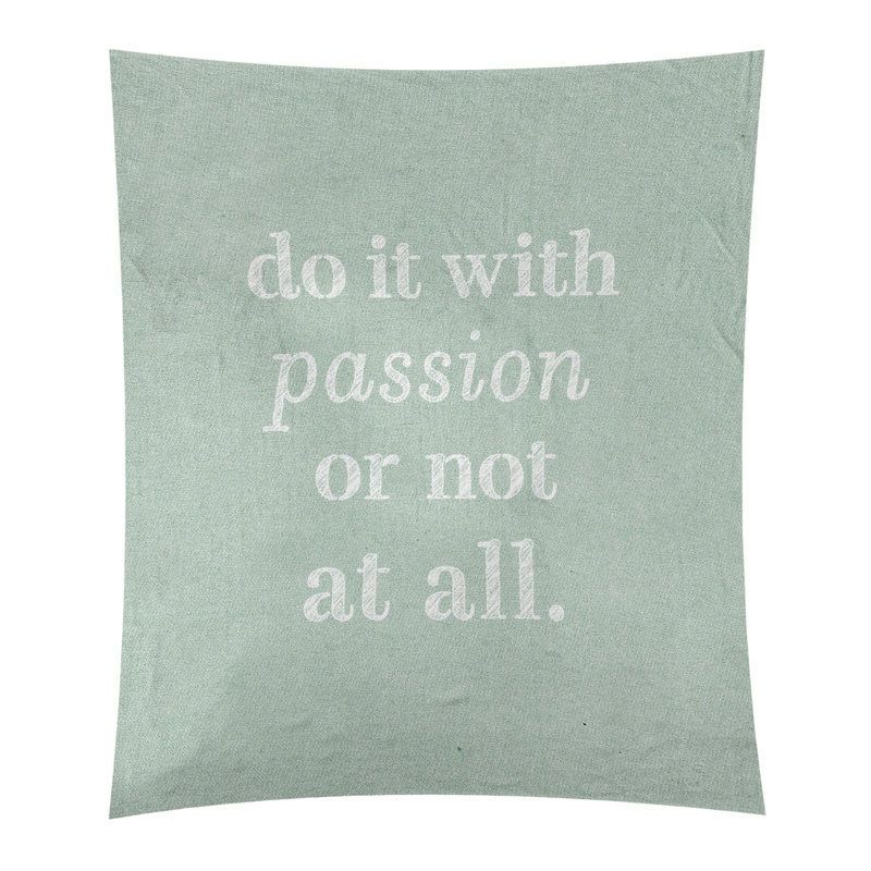 Tapisserie en polyester pour citation de passion, H 27,5 po x l 37,5 po, Vert / blanc