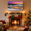 «Christmas Winter Village Sunset Snowy Landscape Church Lights», ensemble de 3 impressions d'art sur toile-1505688950