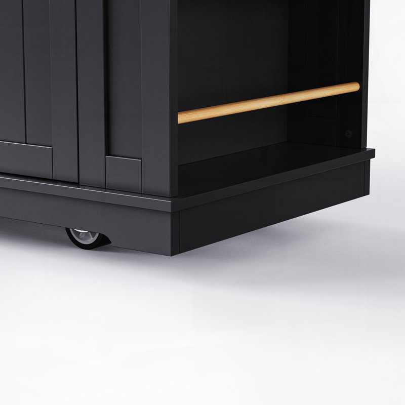 48 inch Large Kitchen Island, Black
