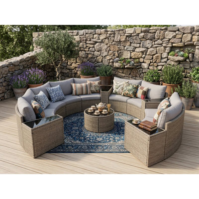 Canapé modulaire demi-lune pour l'extérieur