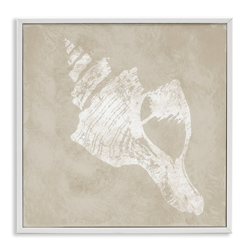 «Rustic Distress Conch», art de la giclée encadrée par Carol Robinson, Giclée encadrée blanc bord de mer, H 12 po x l 12 po