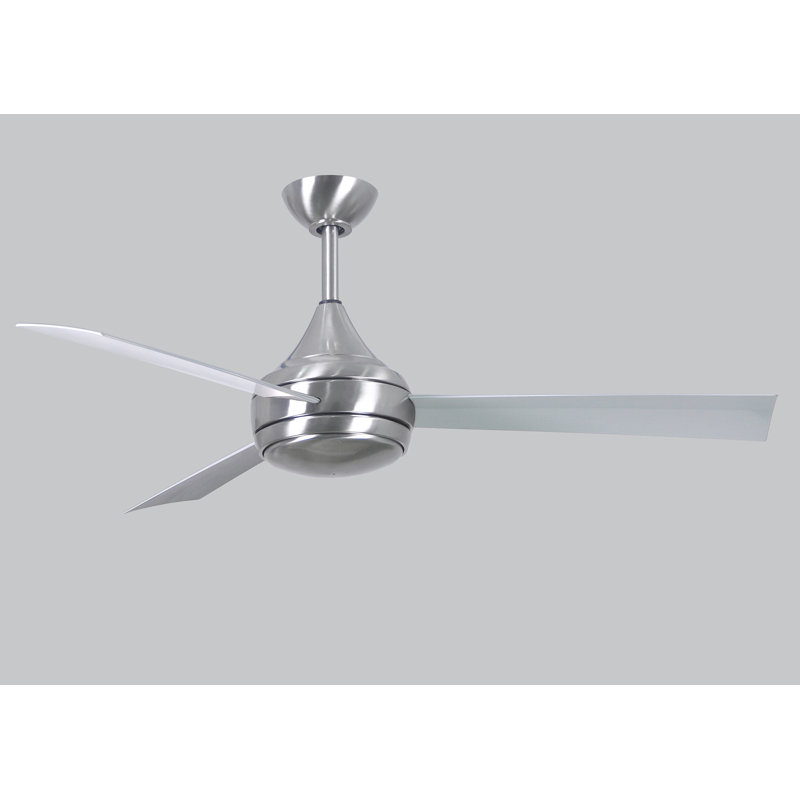 Donaire 52'' Ceiling Fan with LED Lights, Brushed Stainless, Gloss White