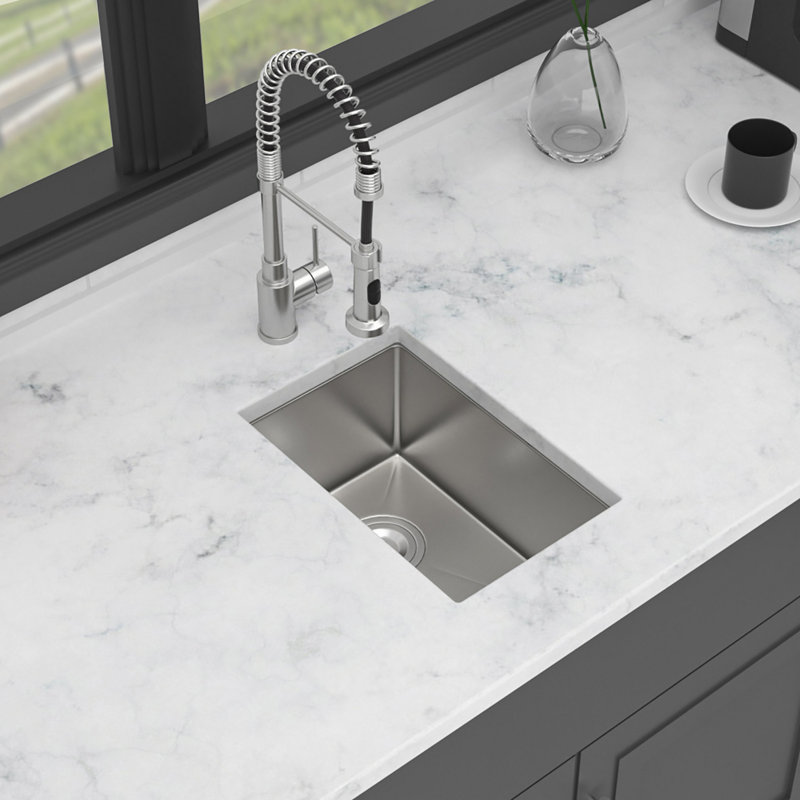 Undermount Sink, Undermount Stainless Steel Kitchen Sink 16 Gauge Deep Single Bowl Kitchen Sink Basin