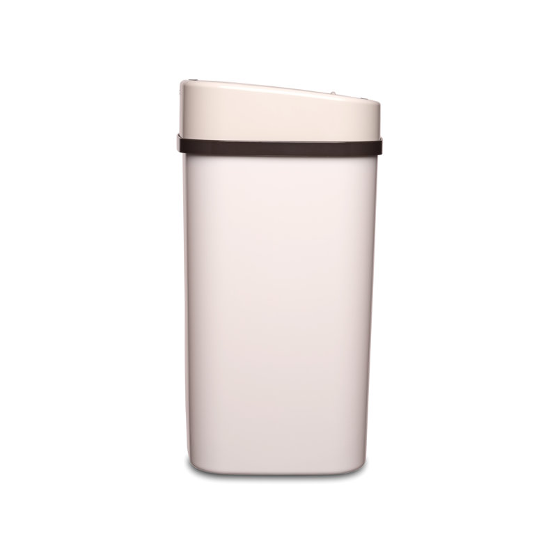 White Plastic Touchless Motion Sensor Trash Can, 3.2 Gallon