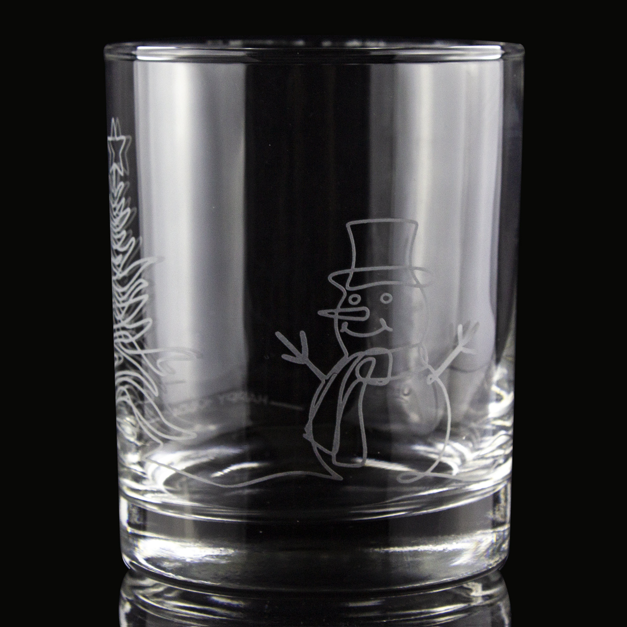 Snow Fox Rocks Glass Set The Holiday Aisle® Abstract Snowman Double Rocks Glass (Set Of 4) | Wayfair
