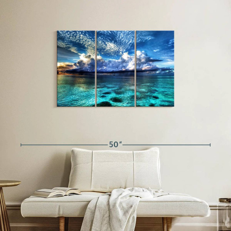 3 pièces Cozumel avec vue sur l'océan, H 38 po x l 24 po x P 1,25 po