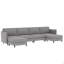 141.5''  Large Size 6 Seater Sofa Couch, U-Shaped Sofas With Movable Ottoman, Arm With Pockets