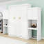 Grand lit escamotable avec bureau, coiffeuse et tablettes-731283709