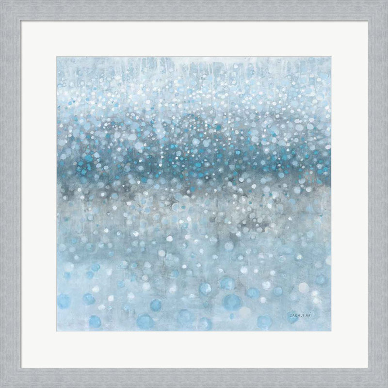 «Abstract Rain Slate Blue» par Danhui Nai - impression encadrée