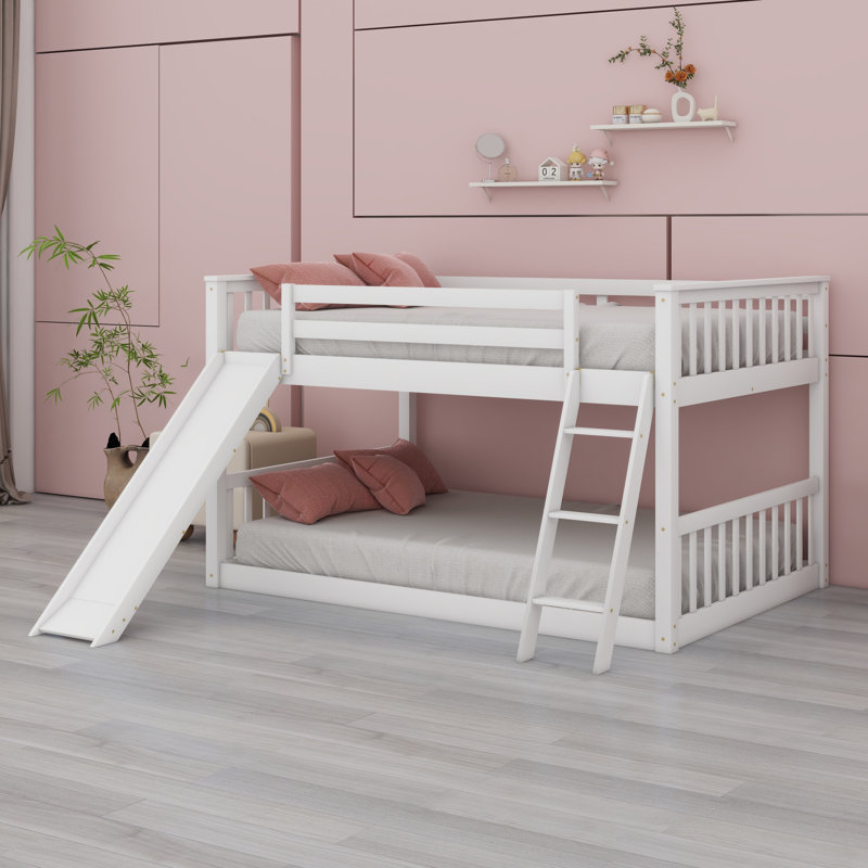 Lit superposé avec glissière convertible et échelle, 49.4'' H X 57.5'' W X 79.1'' 