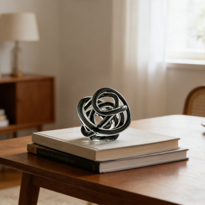 Hand-Blown Glass Infinity Knot Sculpture, Glass Art Knot Decoration, Suitable For Home Decor And Small Tabletop Centerpiece