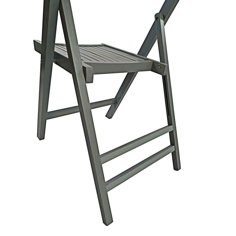 Ensemble de 4 chaises pliantes en bois, Gris