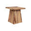 Table de bout en bois de sheesham massif avec base à piédestal angulaire-1777741828