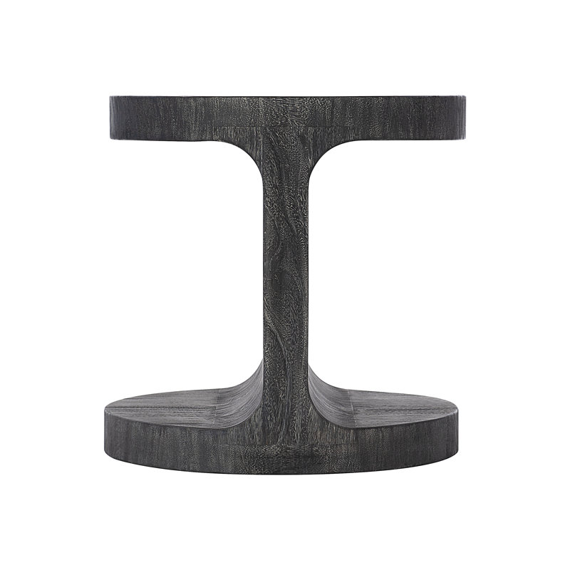 Transitional Berkely Black Round Wood End Table 24"