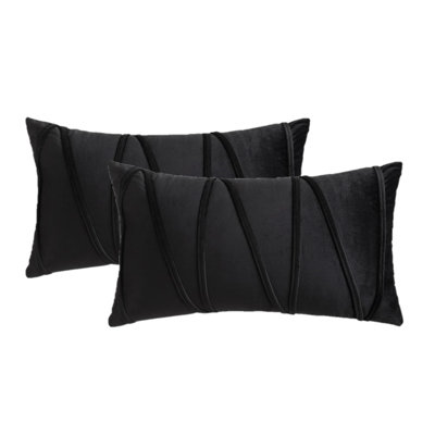 Housse de coussin rectangulaire en velours Throw Cross Lines