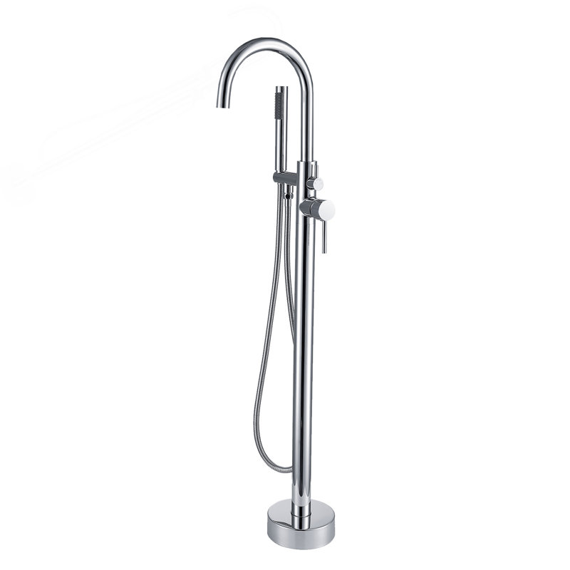Freestanding Bathtub Faucet With Hand Shower, Chrome