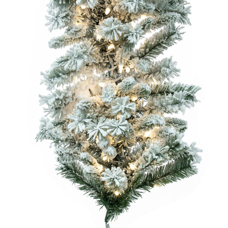 Vickerman 9' x 18" Flocked Utica Fir Artificial Pre-Lit Garland with 150 Warm White LED Mini Lights