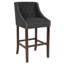 Tabouret de bar transitionnel en noyer capitonné avec garniture cloutée-750917133-746023959