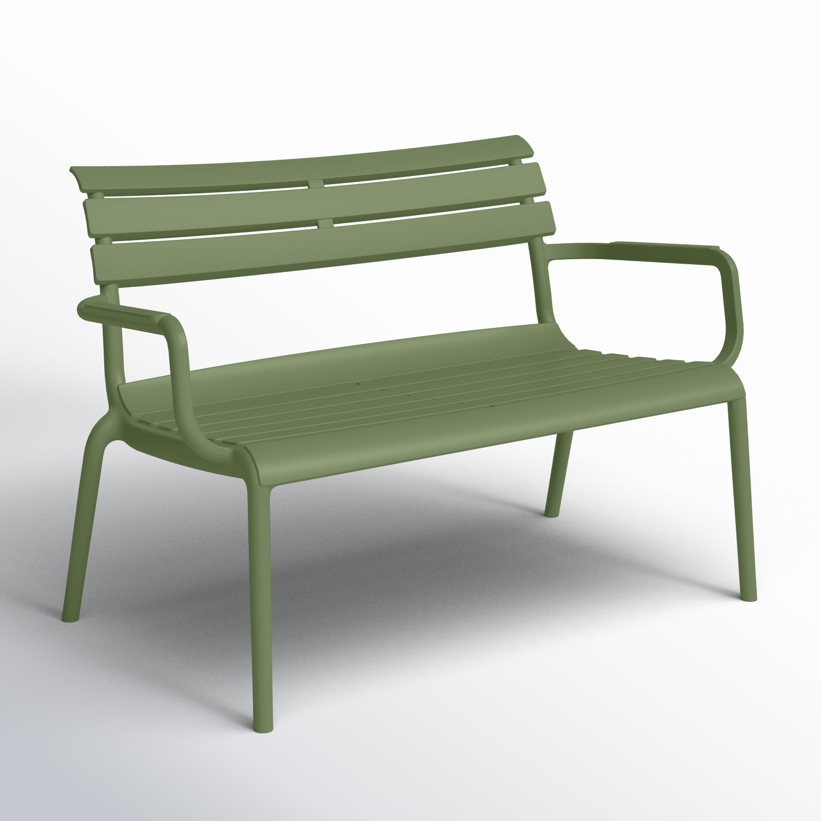 Ruta Paris 46'' Outdoor Bench, Olive Green