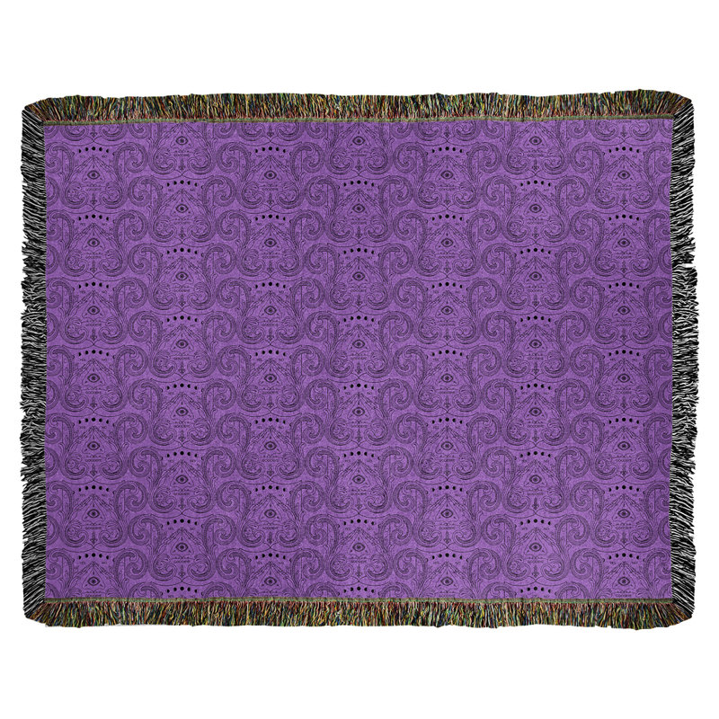 Couverture tissée Katelyn Elizabeth, l 50 po x L 60 po, Mauve foncé