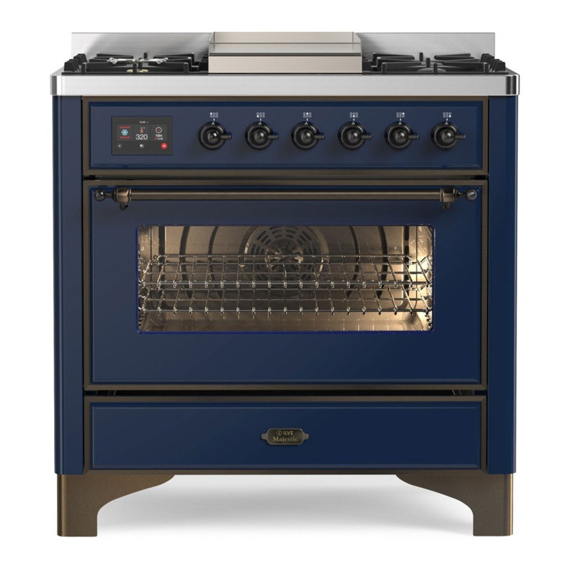 Majestic II Series 36" 3.5 cu ft. Freestanding Dual Fuel Range, Liquid Propane, Stainless Steel/Copper