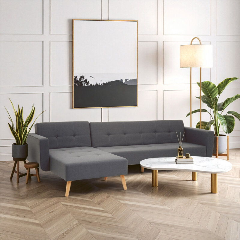 Glenda 4 Seater Sofa & Chaise, Grey