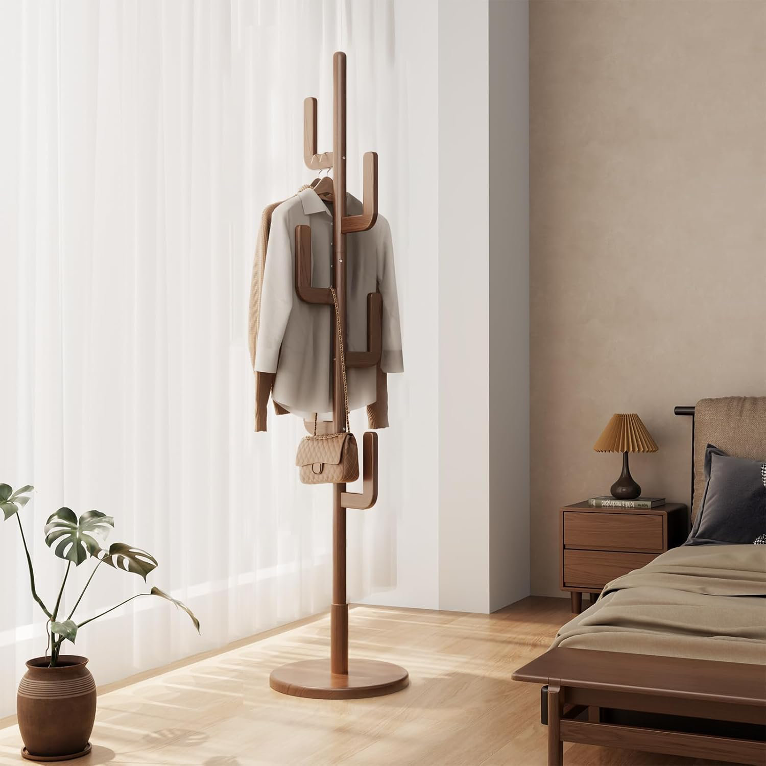 Wortola Cactus Coat Rack Stand, Freestanding Coat Rack With 6 L-Shaped ...