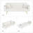 74" Mid-Century Modern Channel Tufted Sofa With Built-In Cup Holders,White-482028610
