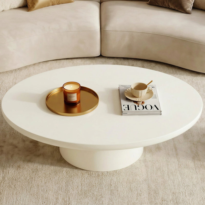 Table basse ovale blanche Hillsborough
