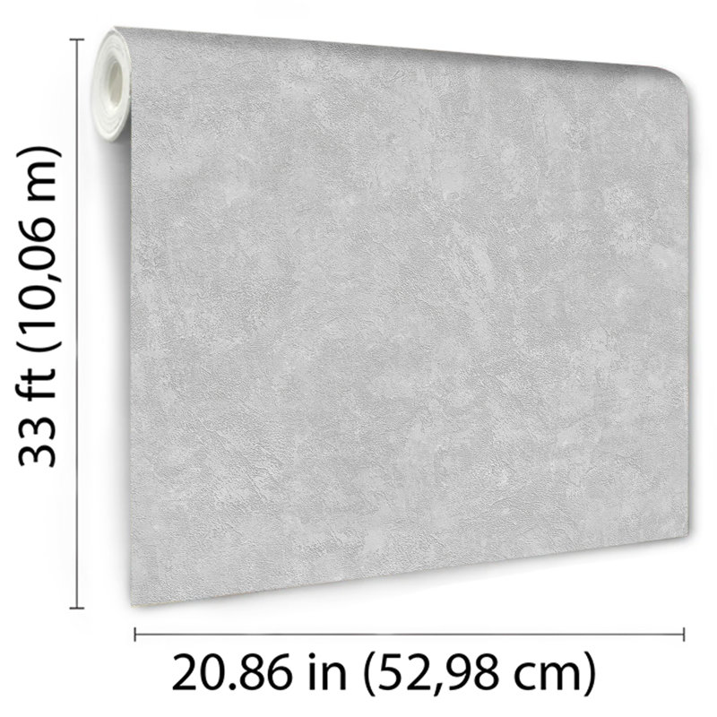 Faux Concrete Plaster Texture Wallpaper, Grey