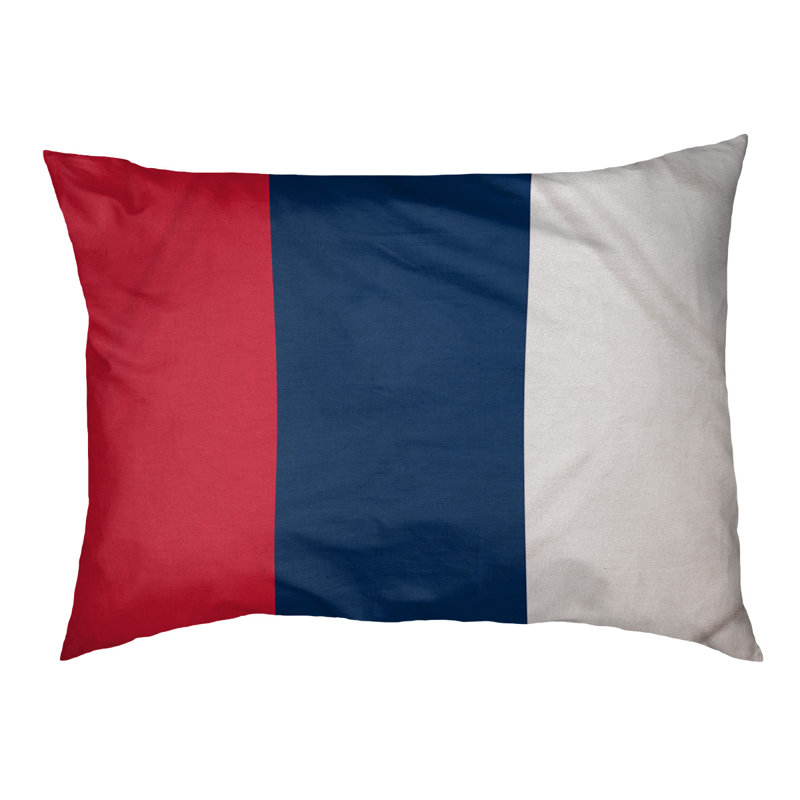 Coussin rectangulaire designer New York Bronx, Moyen (L 30 po x l 40 po), Rouge / bleu marine / blanc