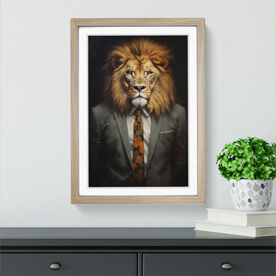 Lion In A Suit Framed Print